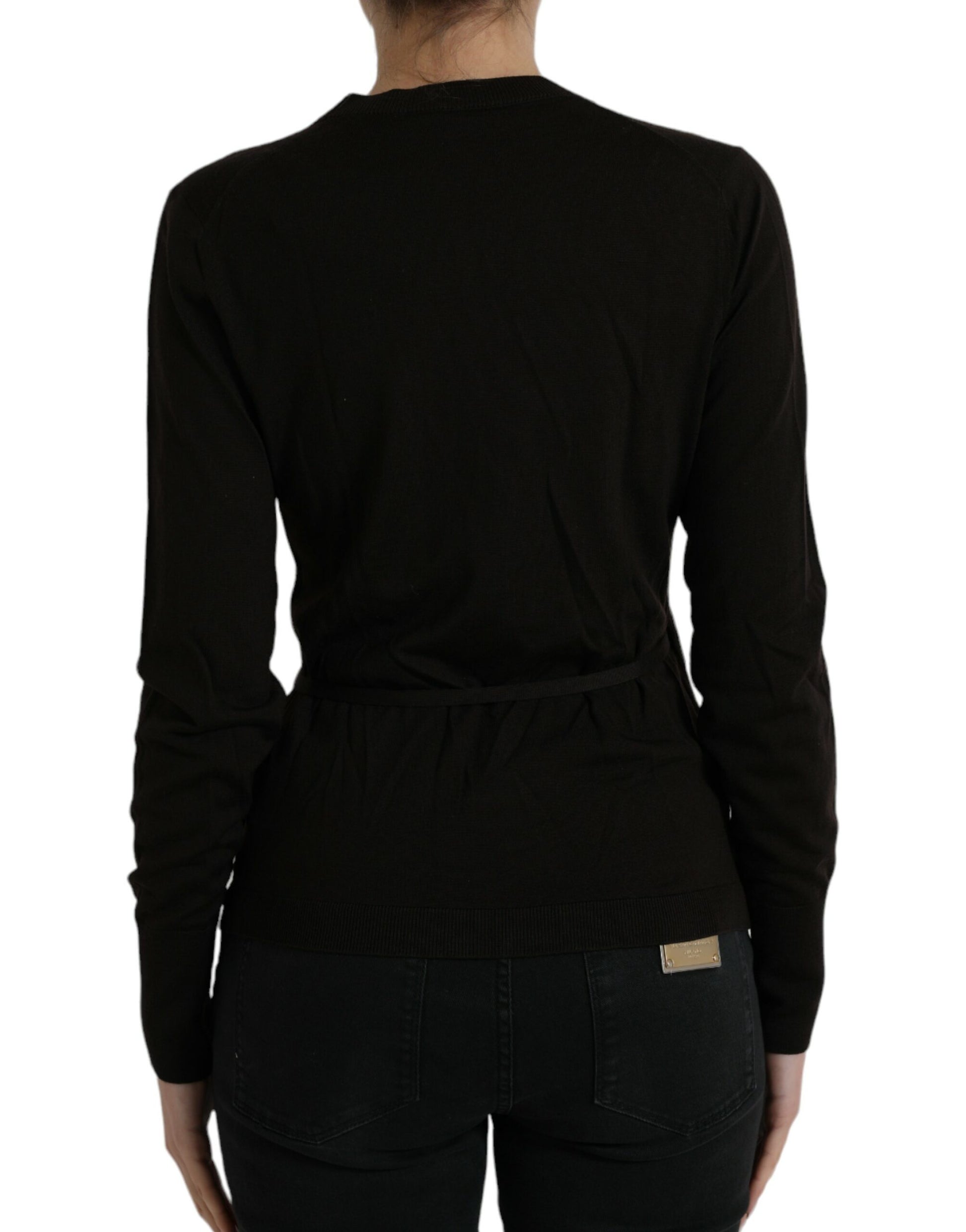 Black long sleeve shirt on a person