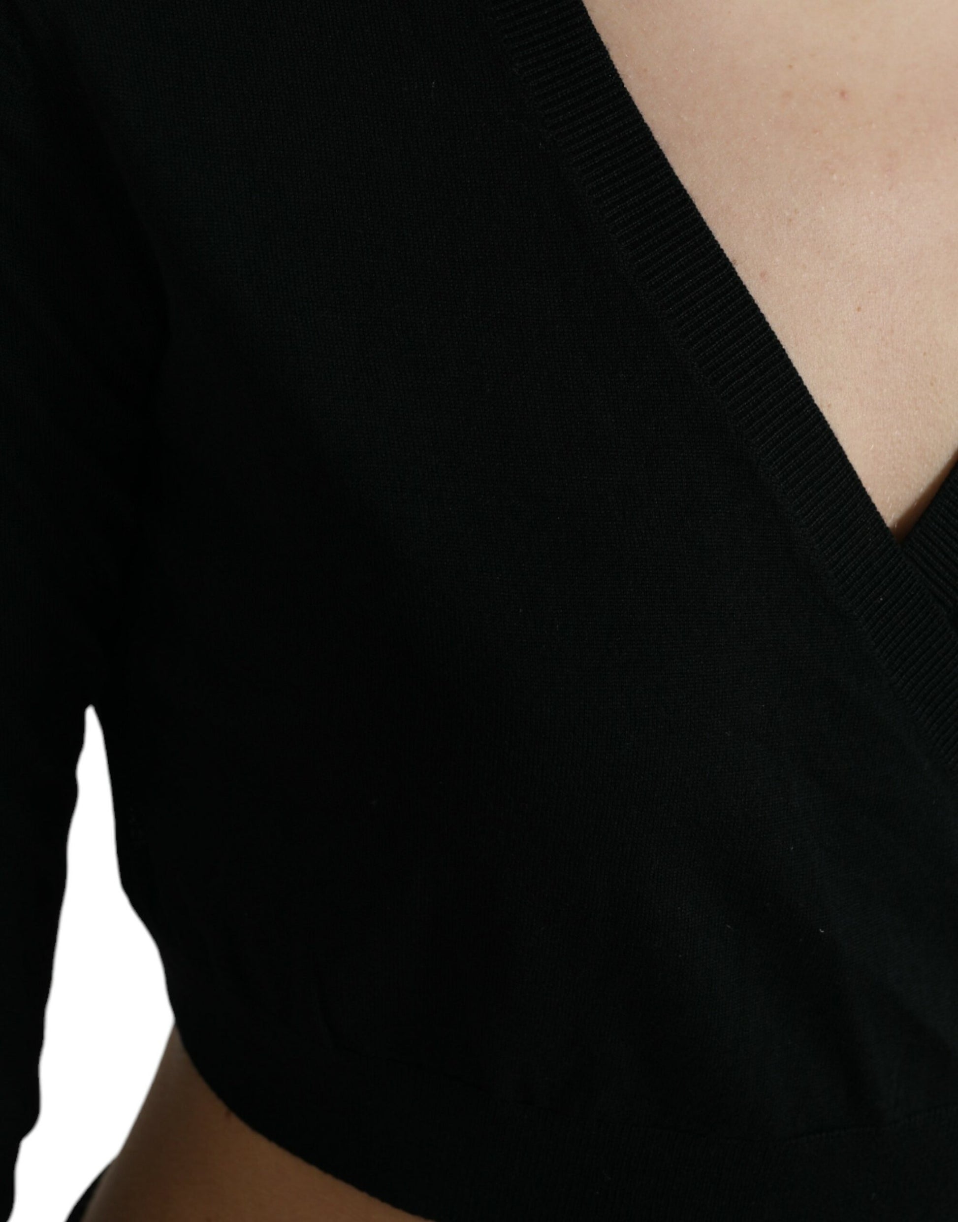 Black top with scoop neckline