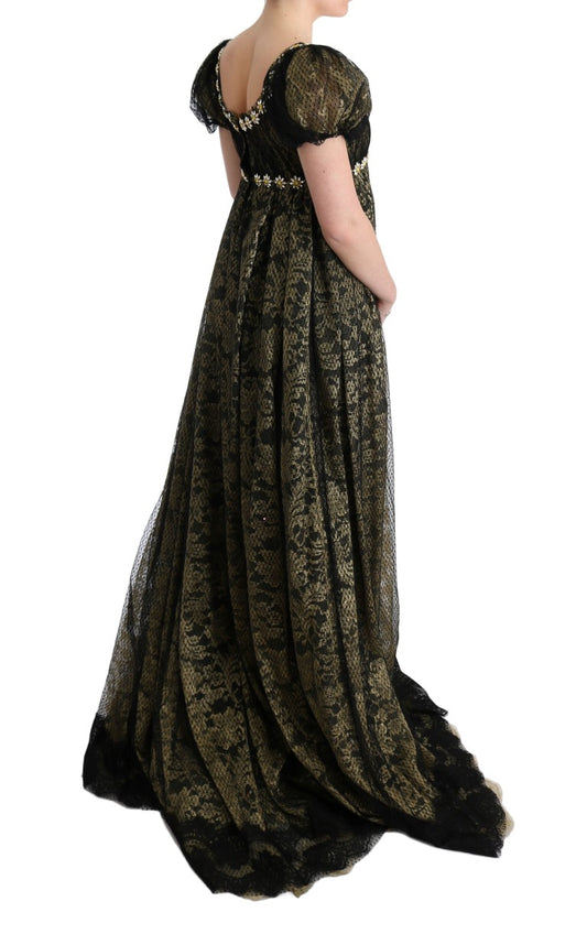 Long ornate dress with intricate patterns and embellishments