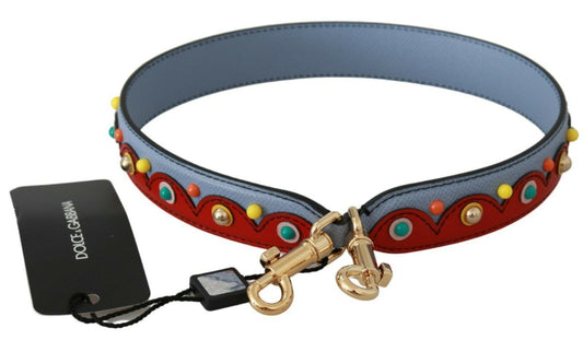 Blue collar with red beads and gold accents
