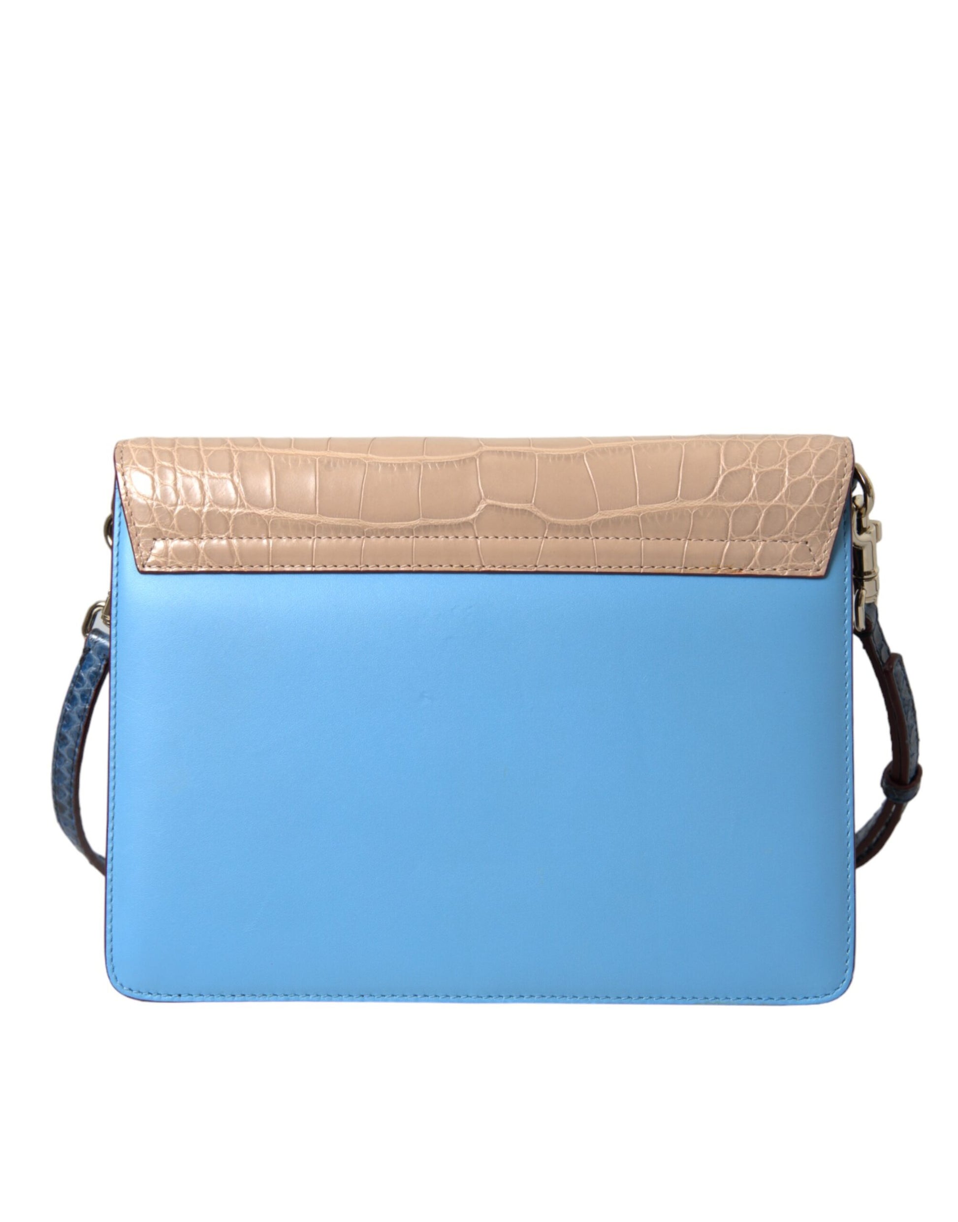 Blue leather crossbody bag