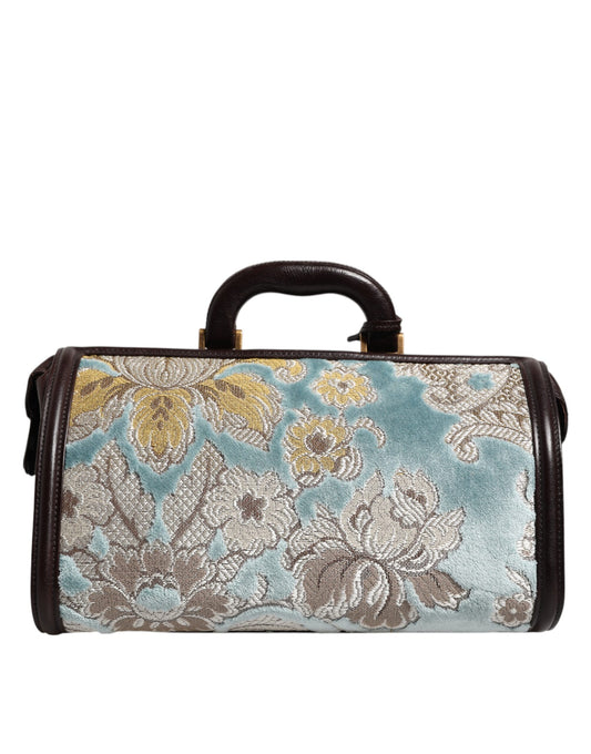 Decorative fabric briefcase with floral pattern