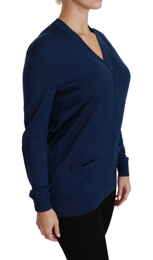 Long sleeve blue shirt on woman