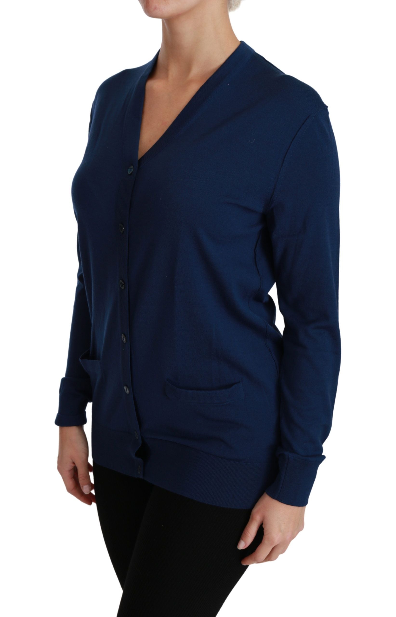 Woman wearing blue shirt