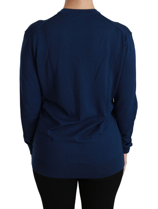 Woman wearing blue sweater
