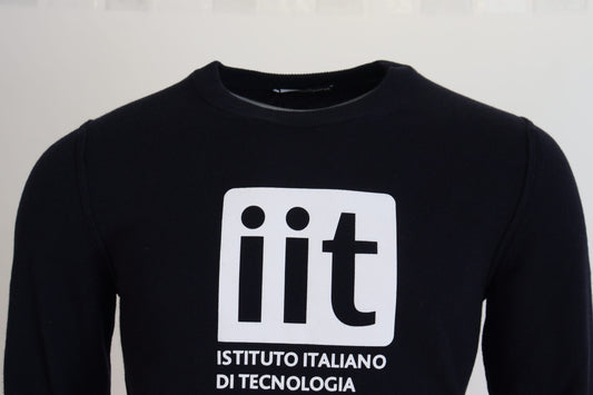 Black sweater with white lettering