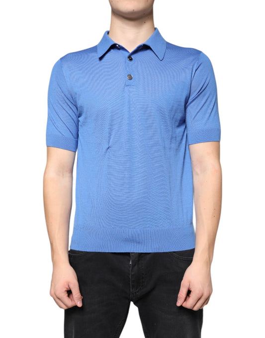Blue polo shirt on a mannequin