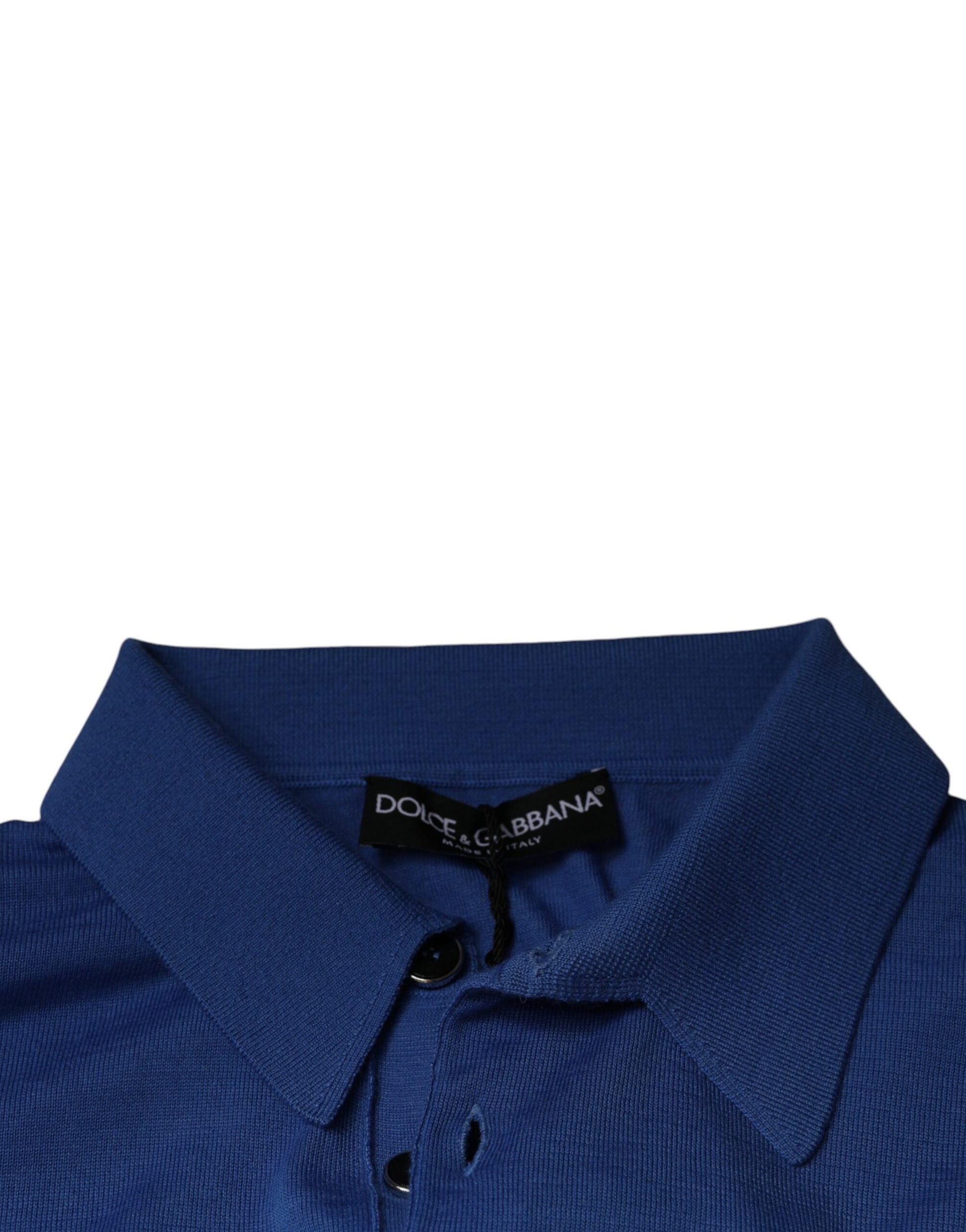 Blue polo shirt with collar