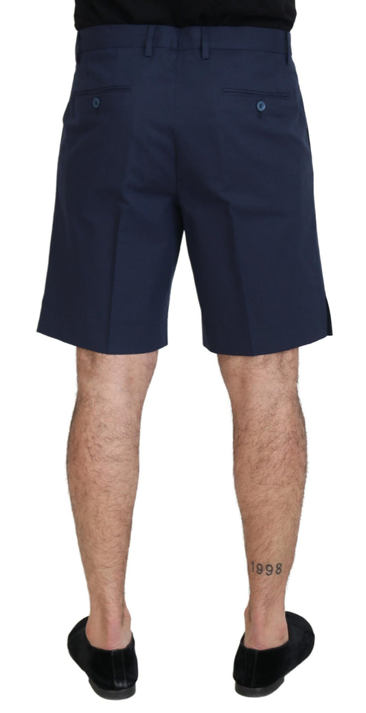 Navy blue chino shorts with stretch, featuring a casual design from Dolce & Gabbana