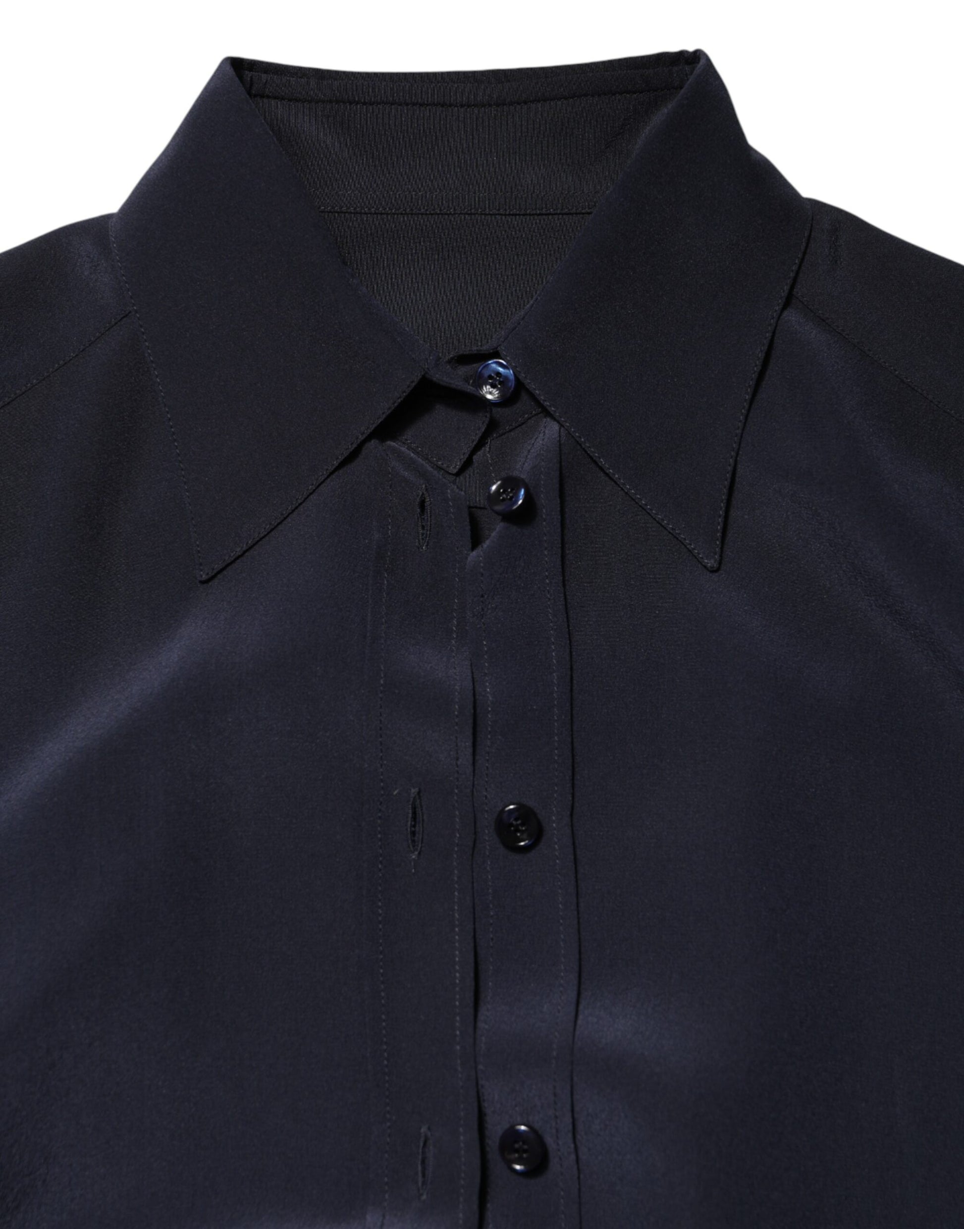 A blue collared long sleeve dress shirt top from Dolce & Gabbana
