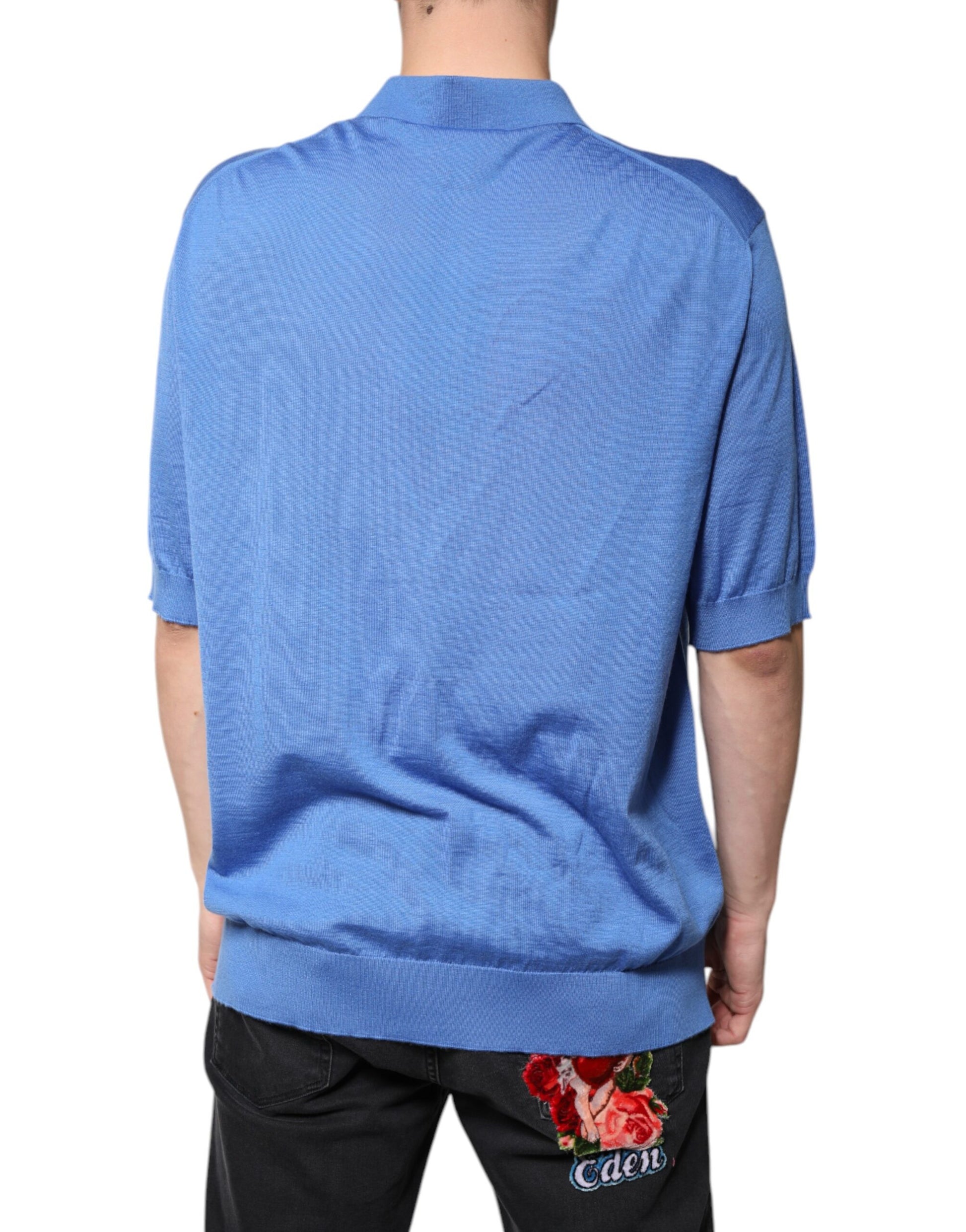 Blue polo shirt on a mannequin