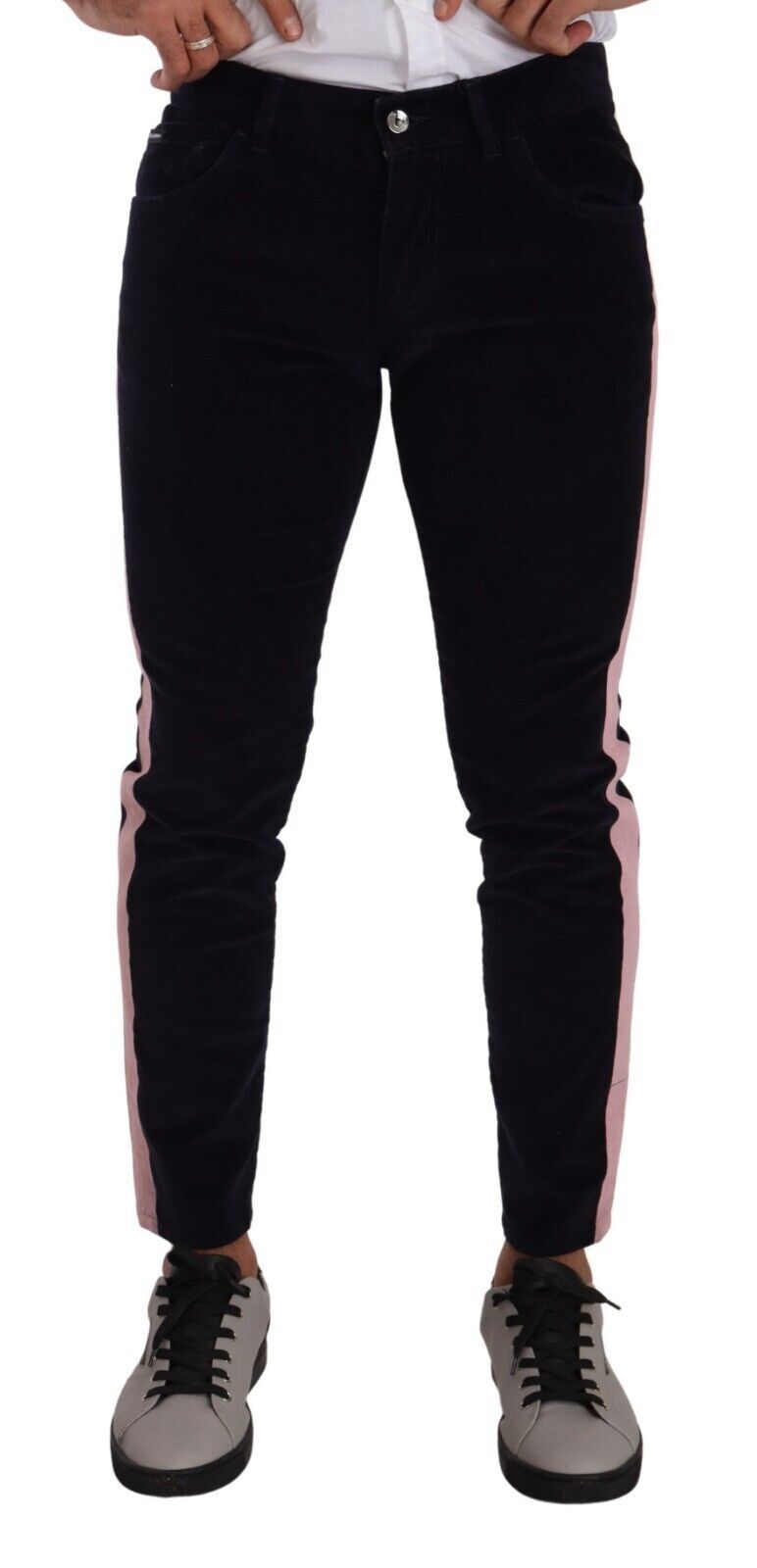 Pair of black pants with pink stripe down side