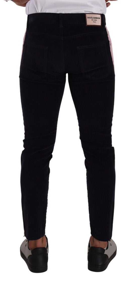 Pair of black pants with a white label on waistband