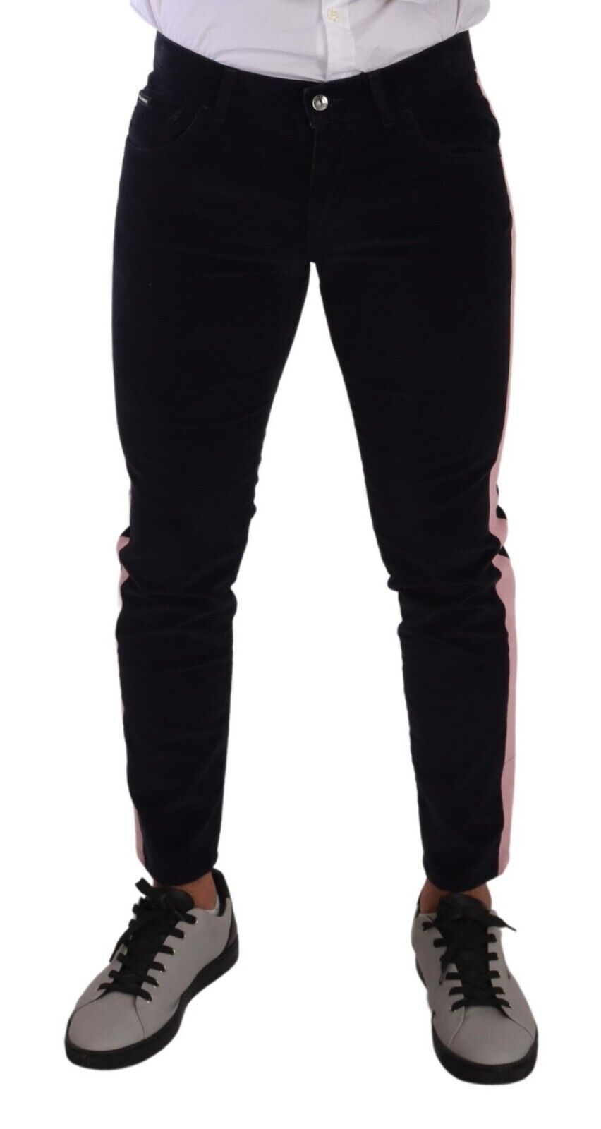 Pair of black pants with pink stripe down side
