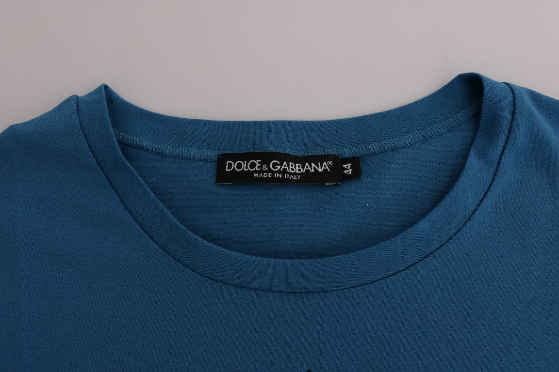 Blue t-shirt on hanger
