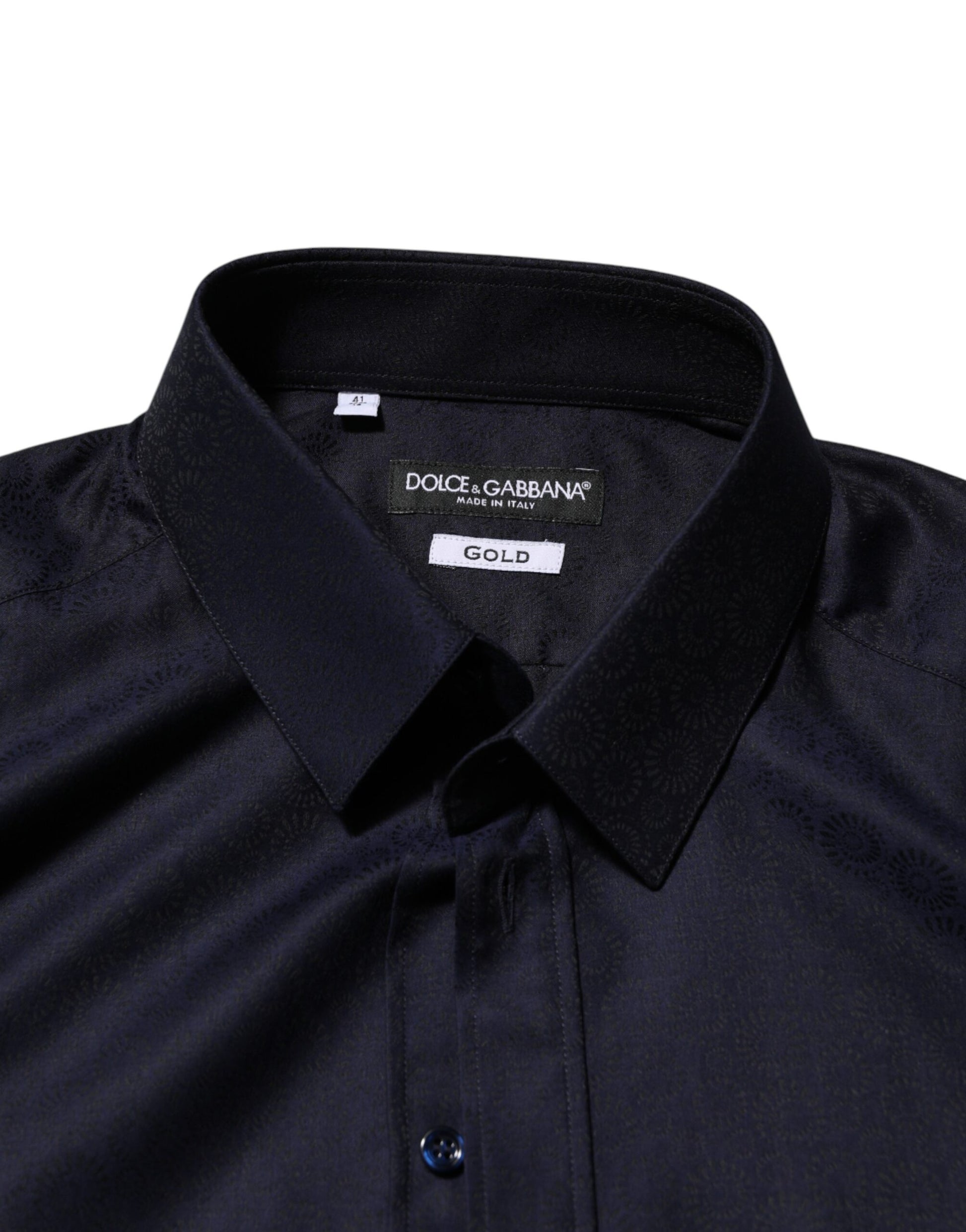 A blue collared long sleeve dress shirt by Dolce & Gabbana