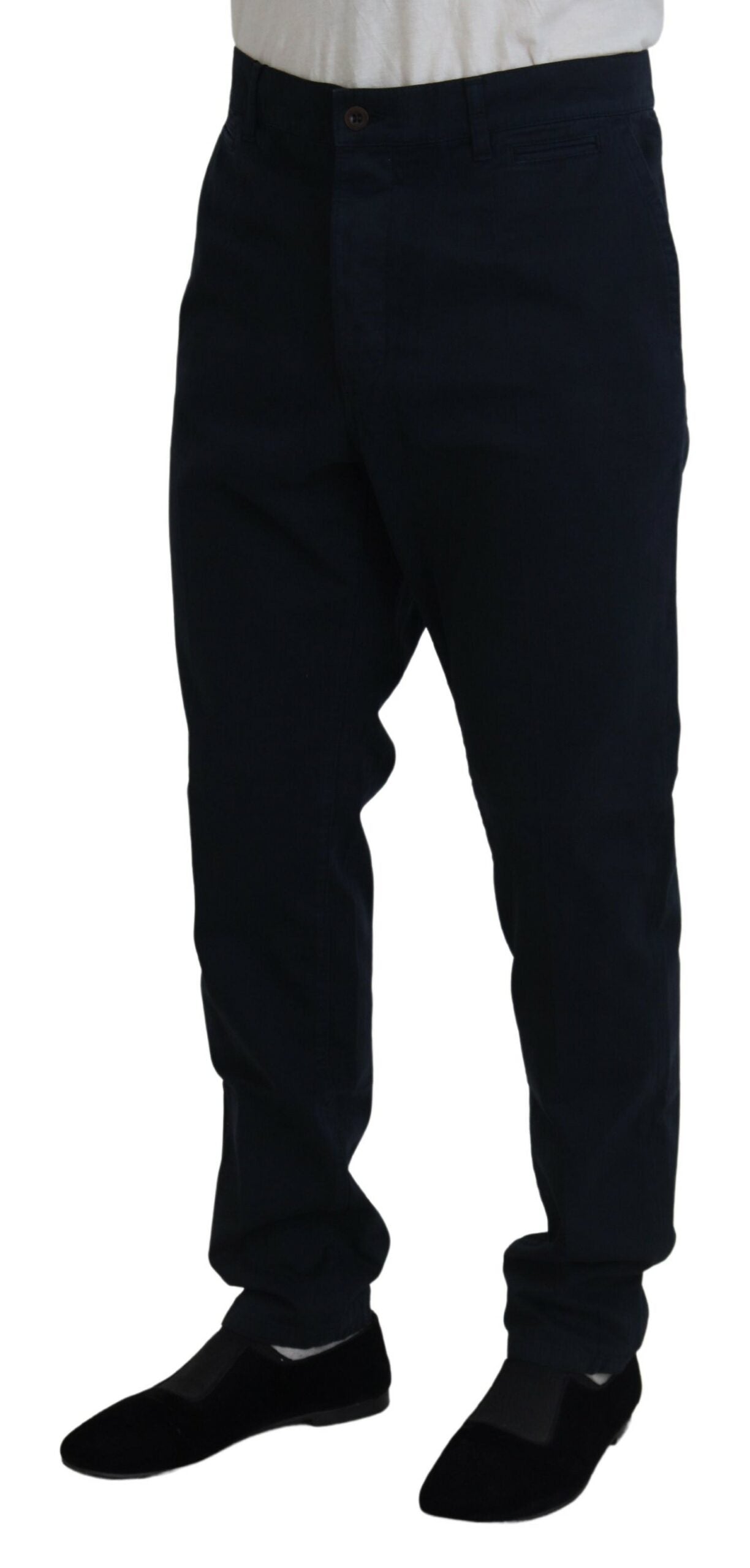 A pair of men's formal trousers in blue cotton by Dolce & Gabbana
