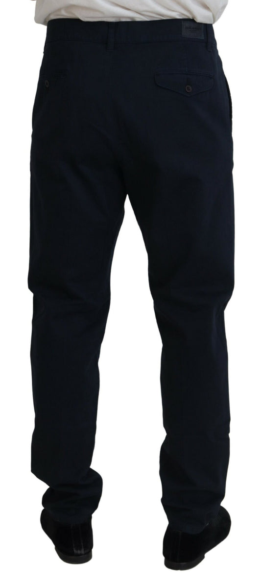 A pair of men's formal trousers in blue cotton by Dolce & Gabbana