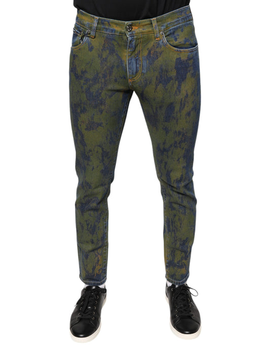 Pair of distressed jeans on a mannequin