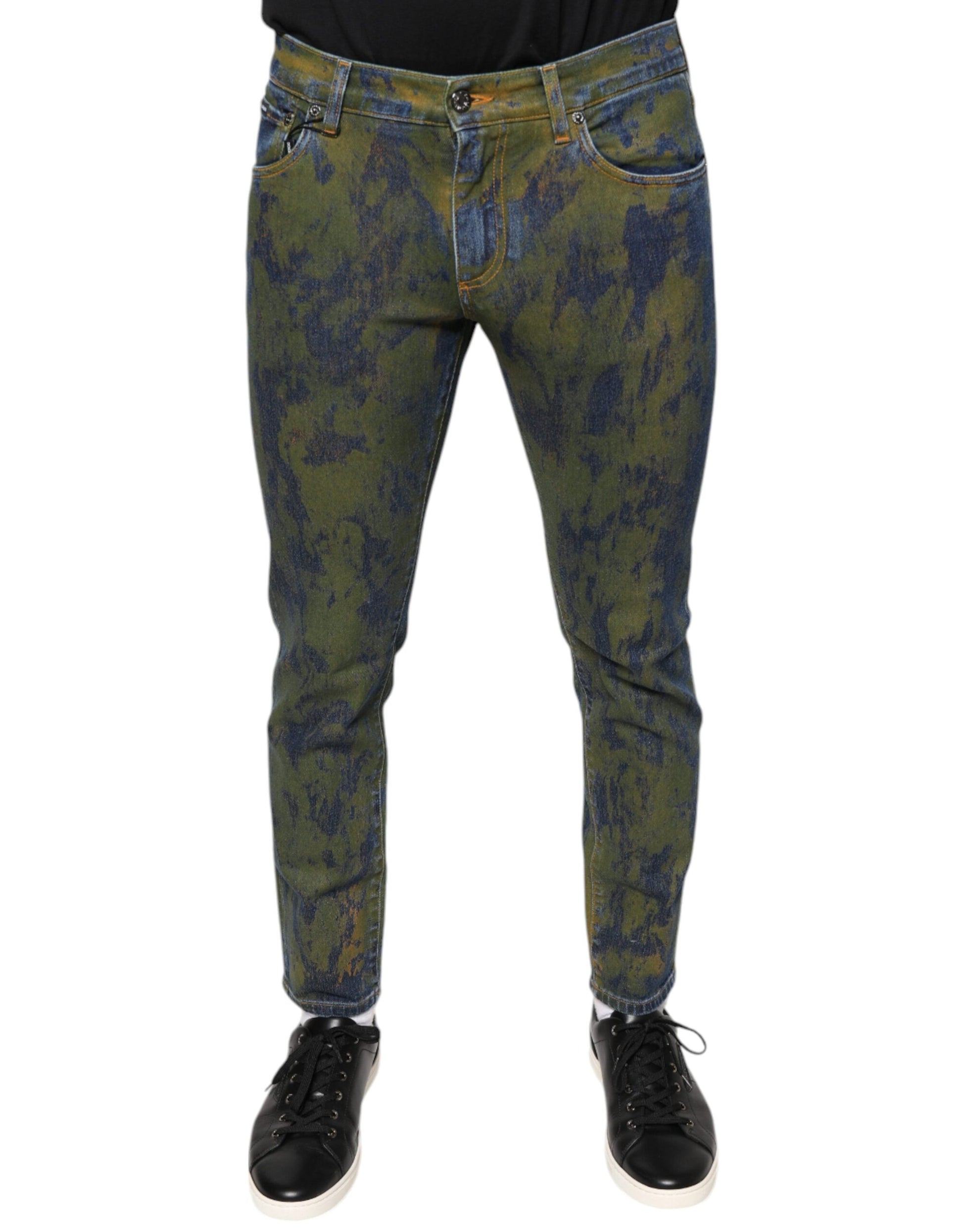 Pair of distressed jeans