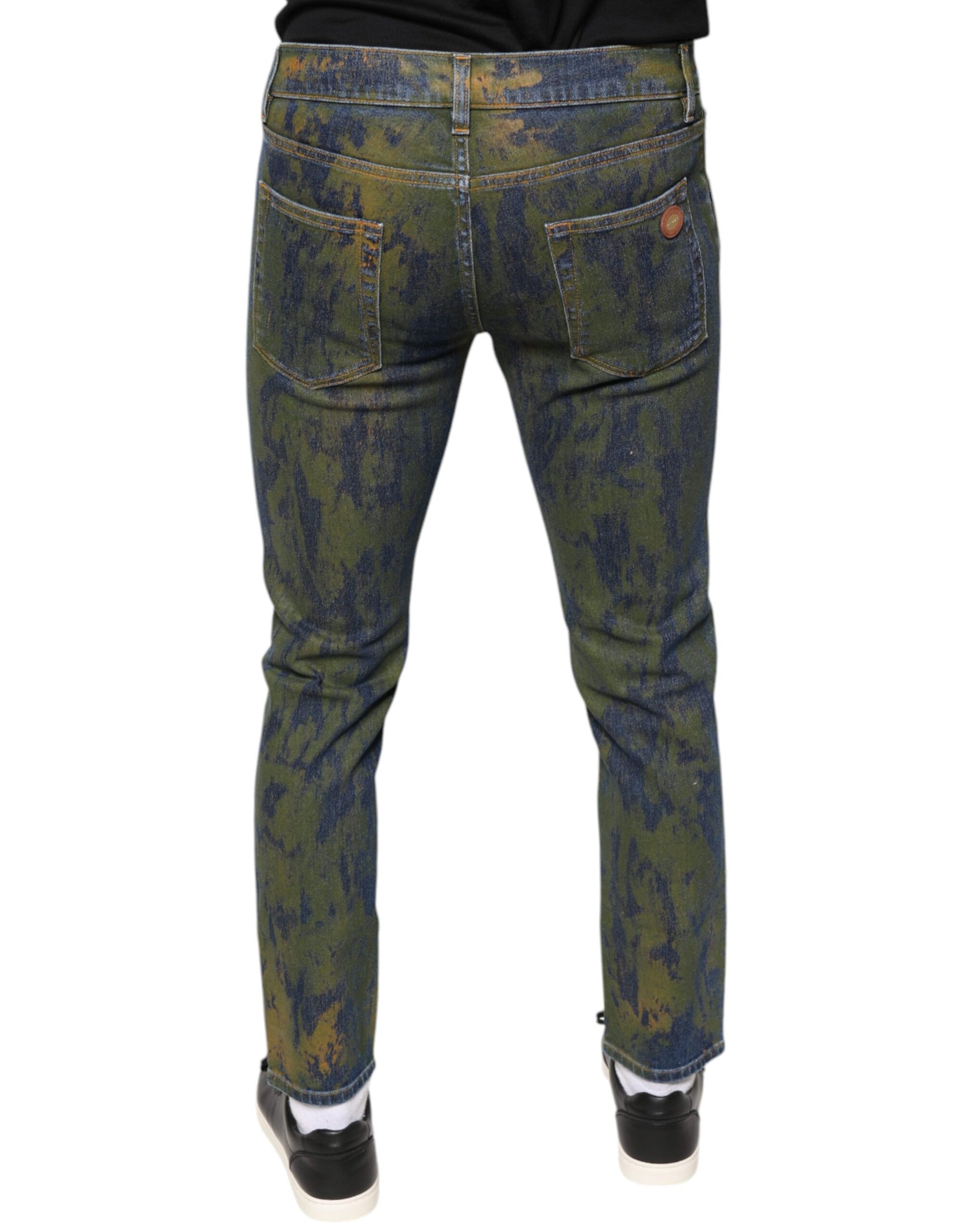Pair of distressed jeans