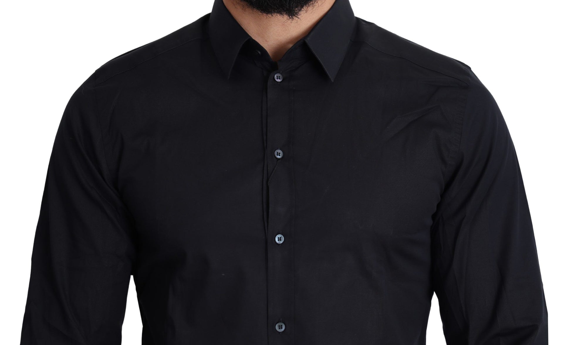 Black dress shirt with long sleeves