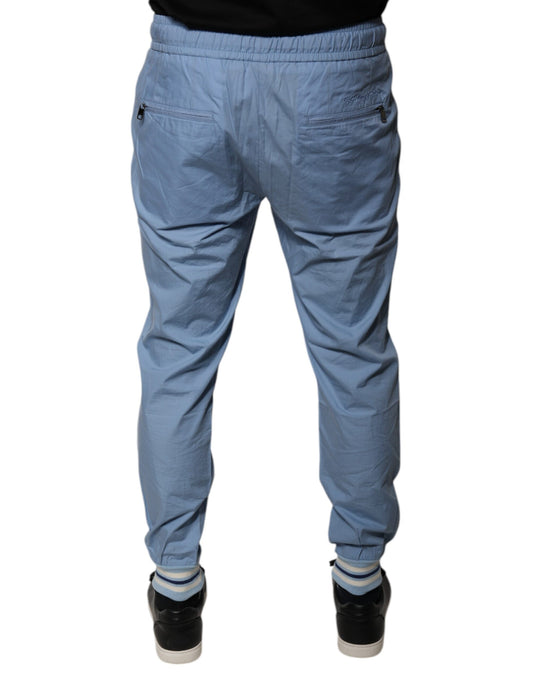 Pair of blue jeans with wet stain on back