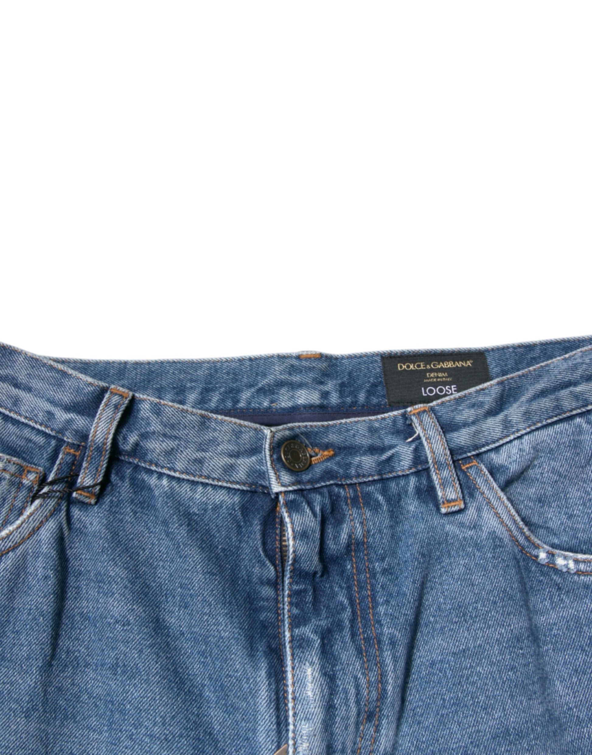 Pair of blue jeans on hanger