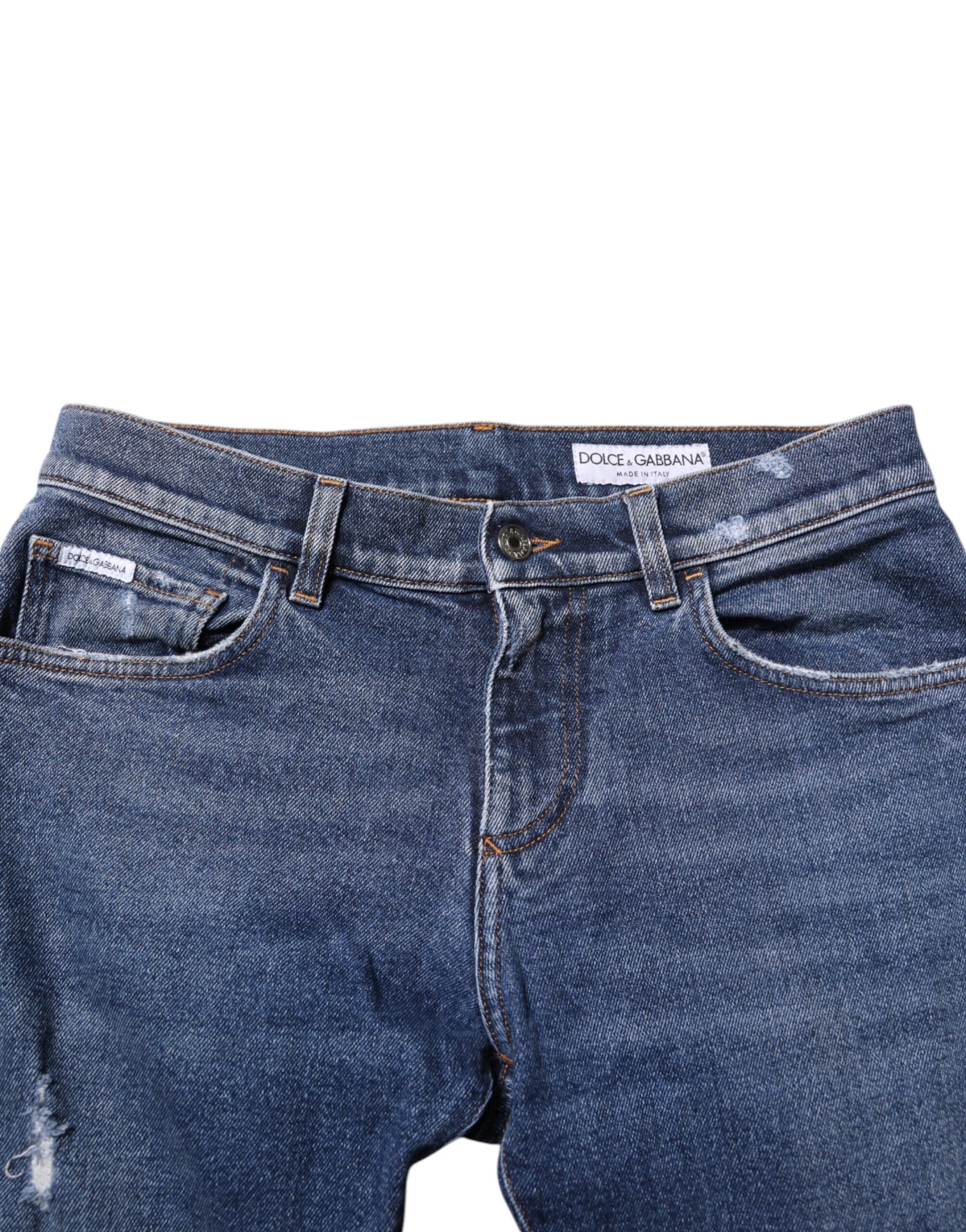 Pair of blue denim jeans