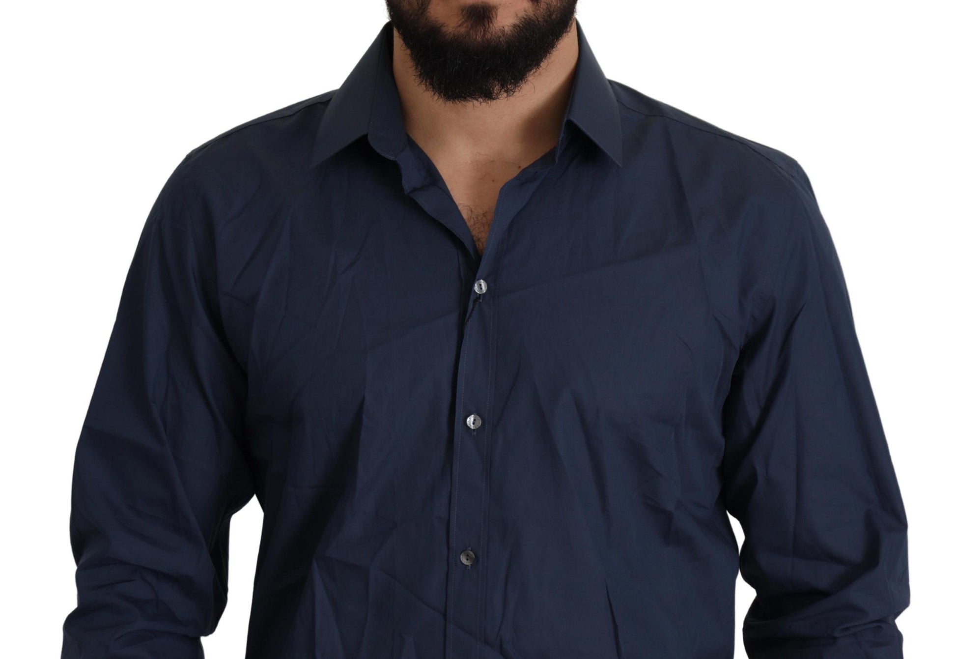 A blue cotton Martinis slim fit dress shirt