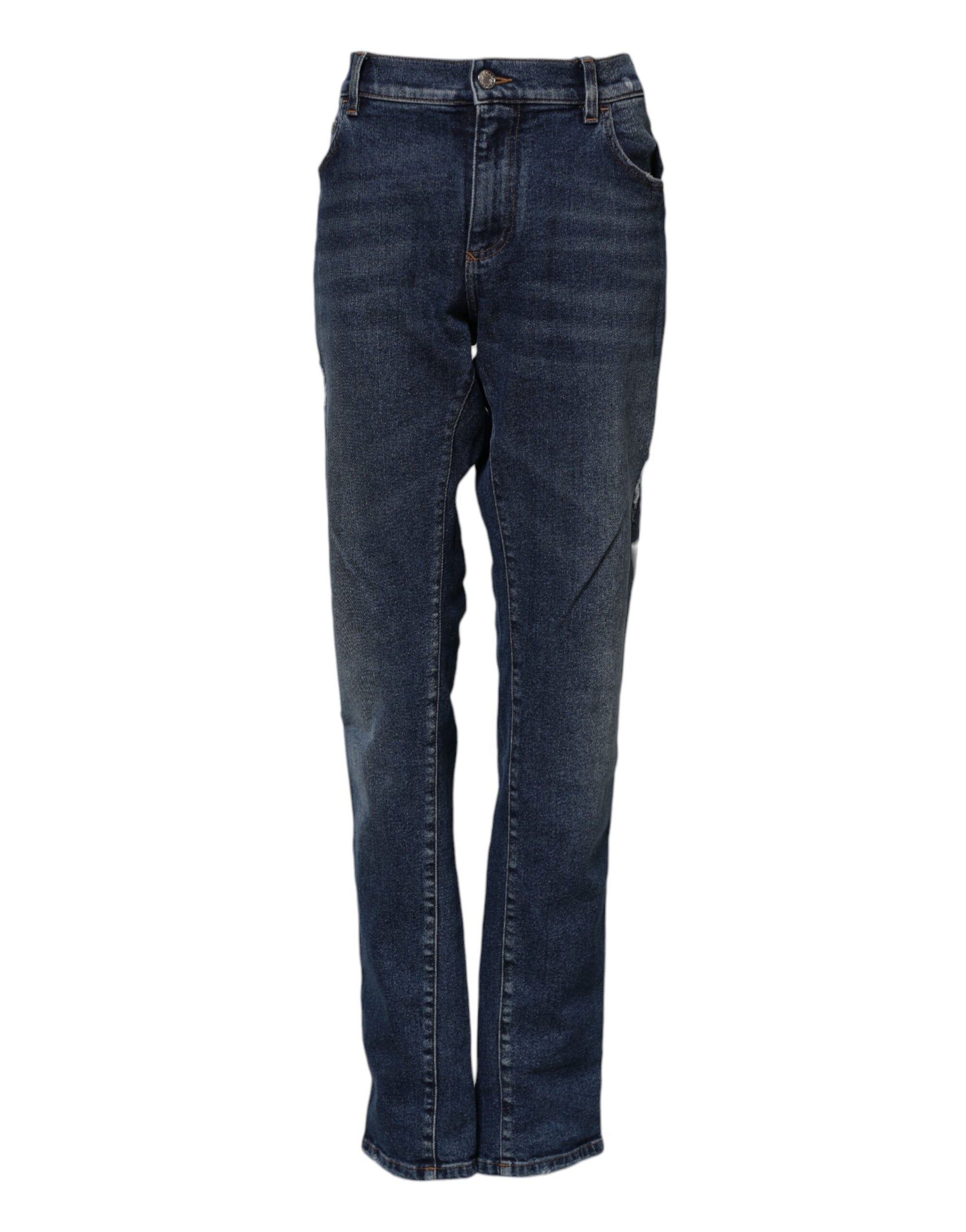 Pair of blue jeans on a hanger