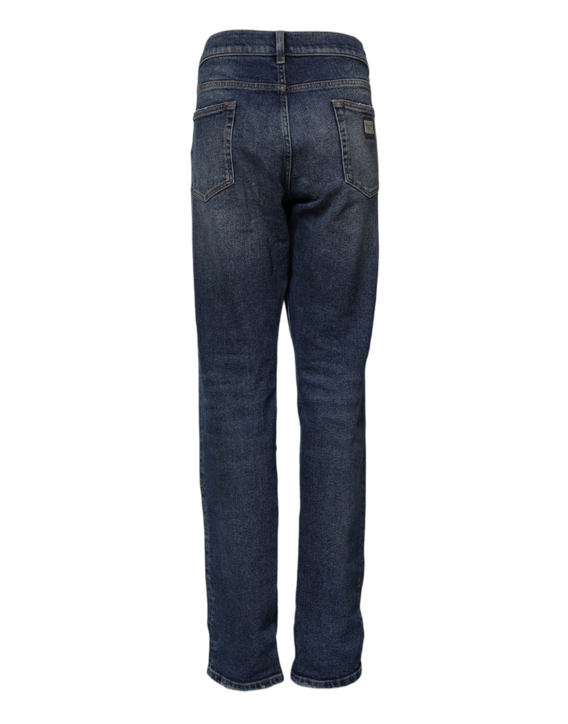 Pair of blue jeans on a hanger