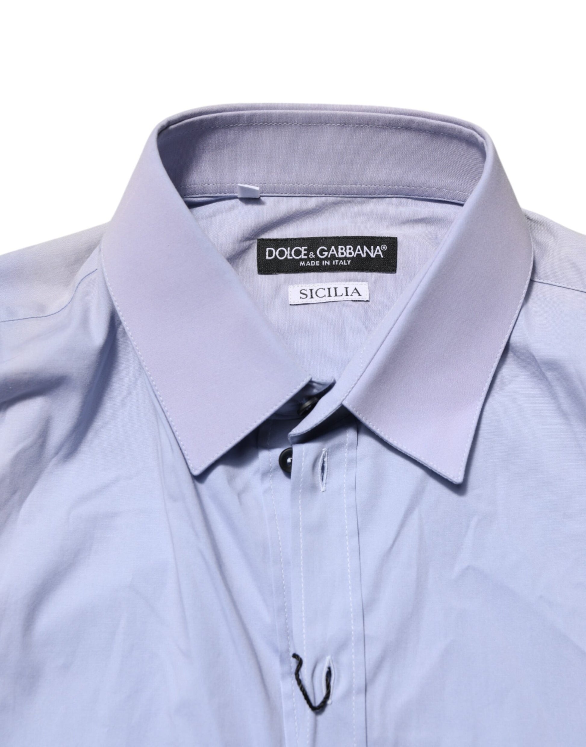 A blue cotton dress shirt from Dolce & Gabbana with long sleeves