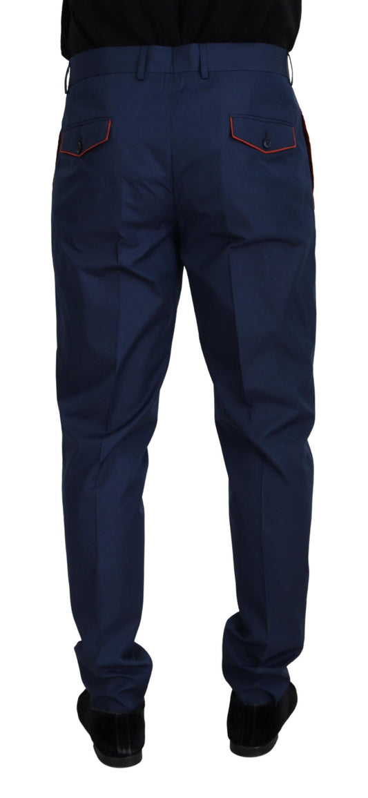 Pair of blue cargo pants on a mannequin