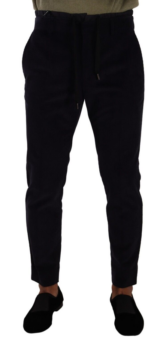 Pair of black trousers with a high waist