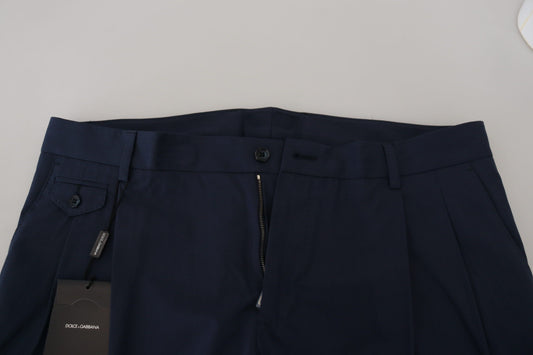 Navy blue trousers on a table