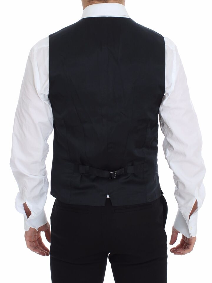 Men's black and white vest