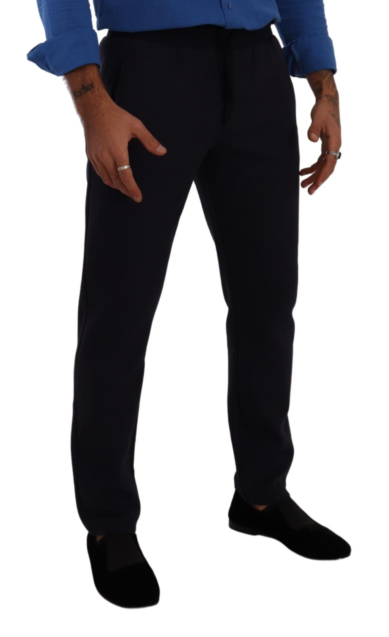 Man wearing black pants and shoes