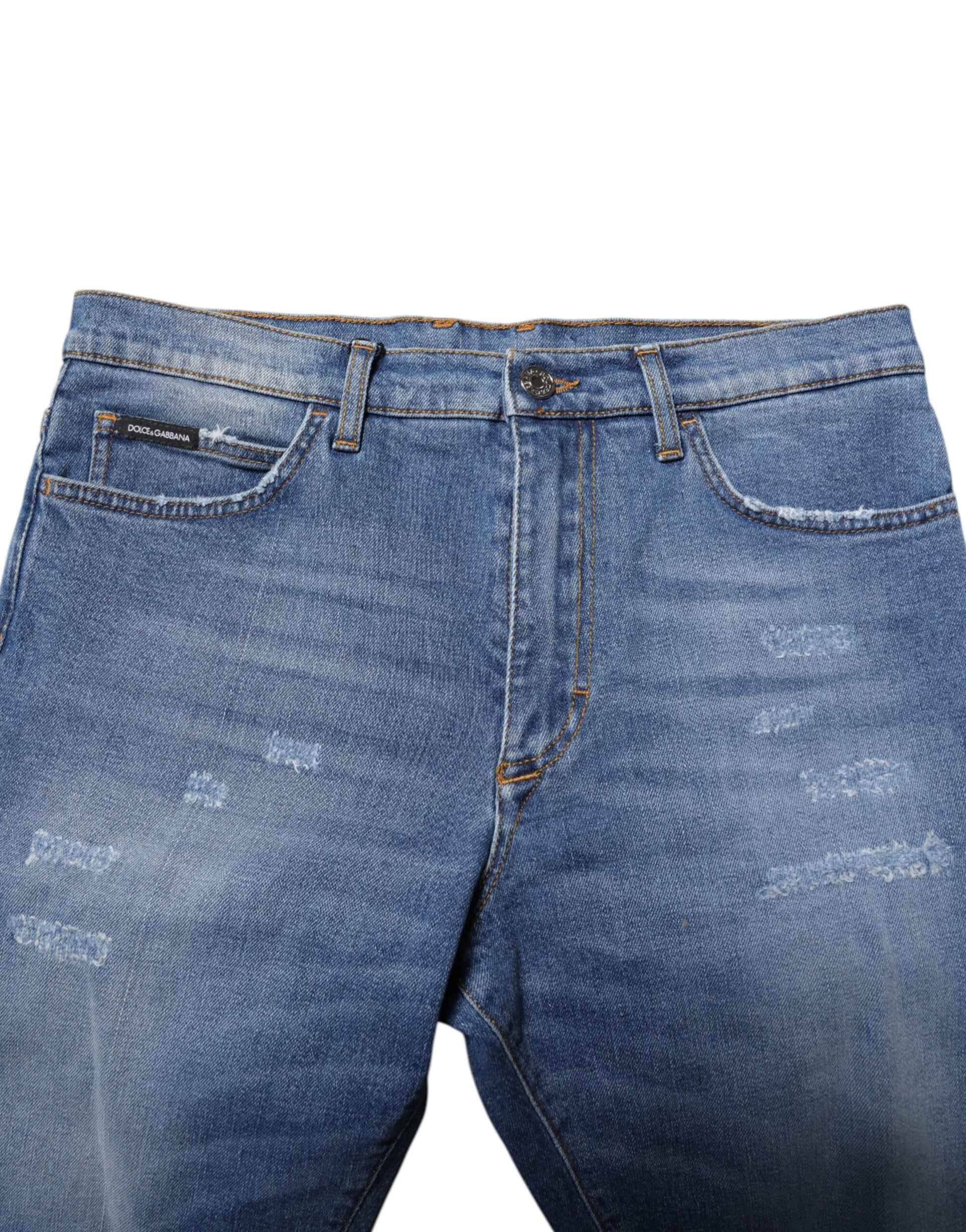 Pair of blue denim jeans