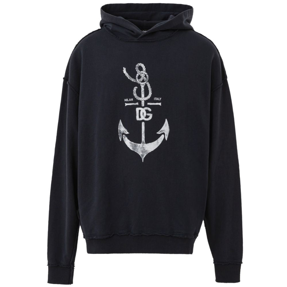 Black hoodie with anchor design on front