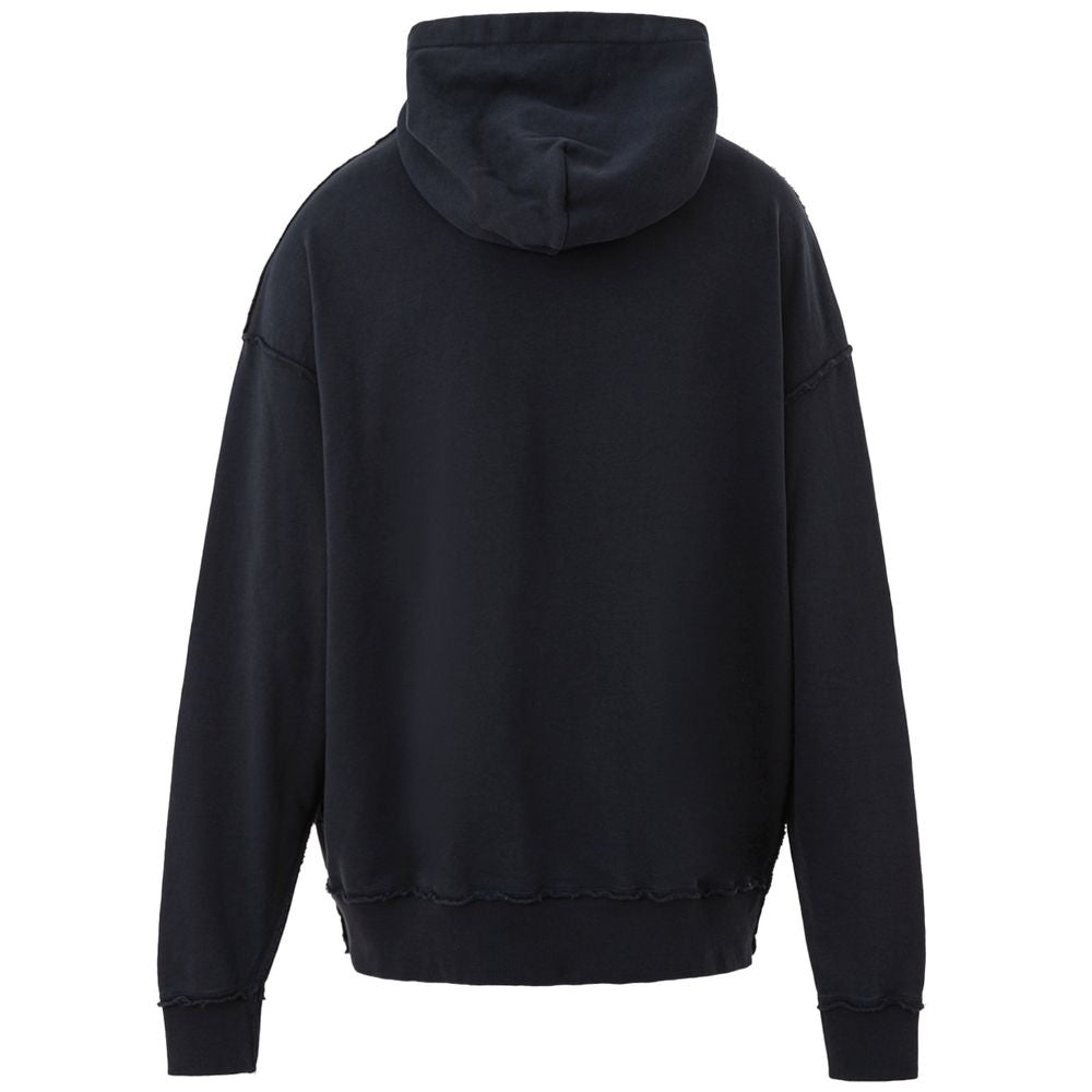 Dark blue hoodie with drawstring hood