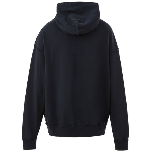 Dark blue hoodie with drawstring hood