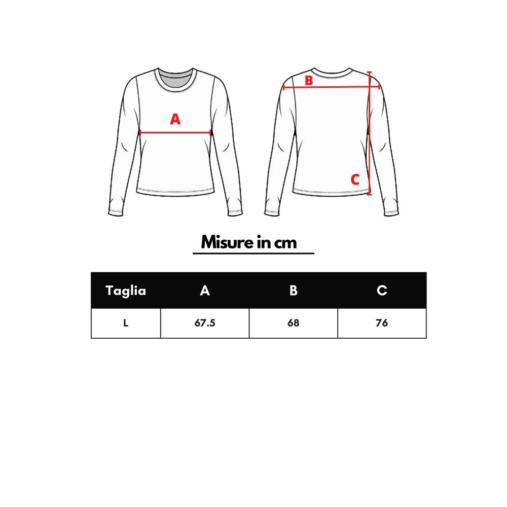 Long sleeve white shirt with red lines indicating size and fit measurements