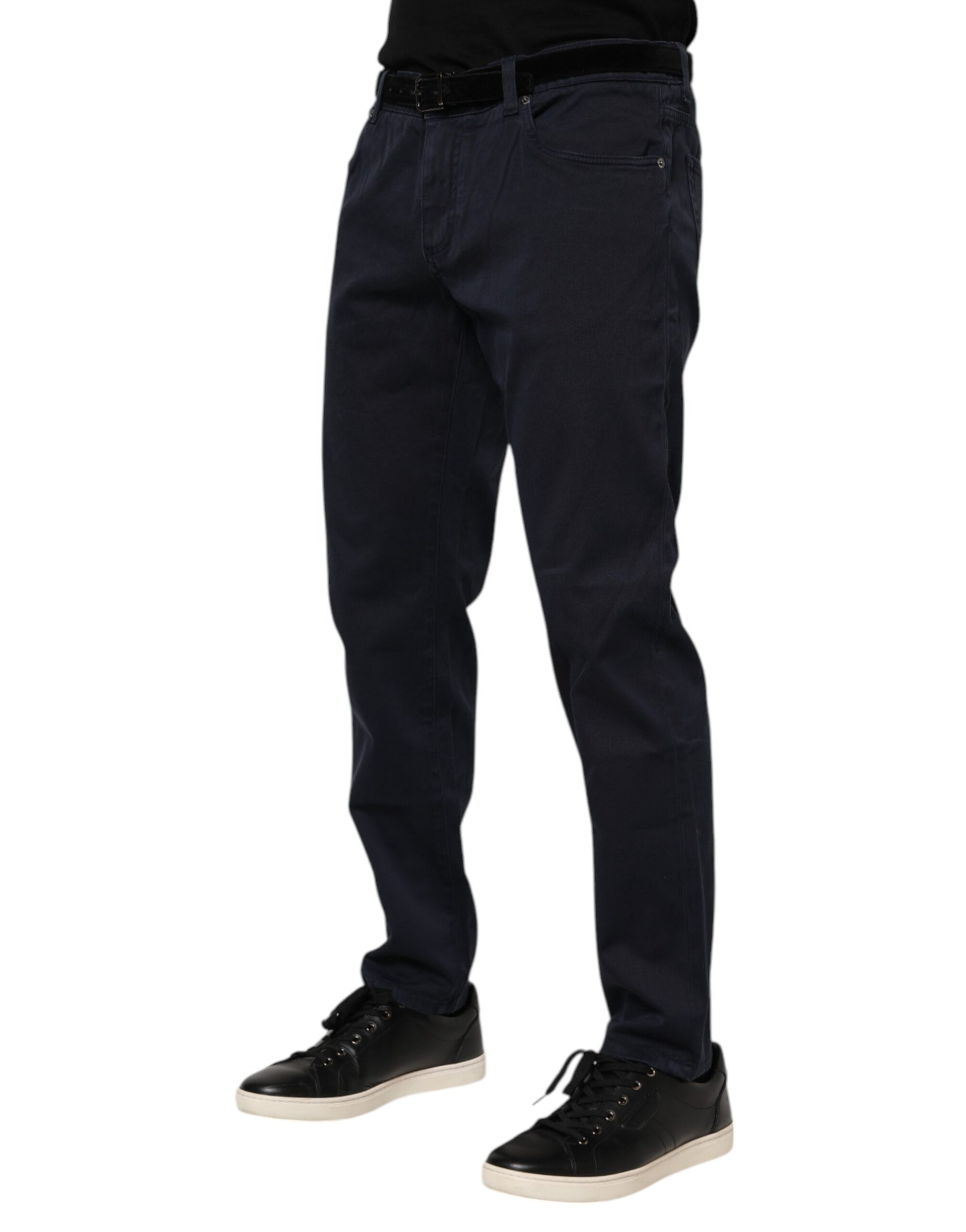 Pair of dark blue jeans on a mannequin