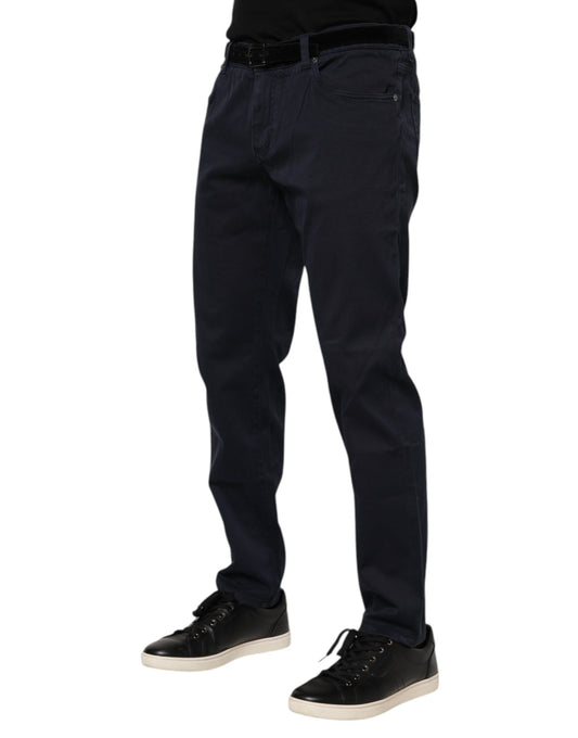 Pair of dark blue jeans on a mannequin