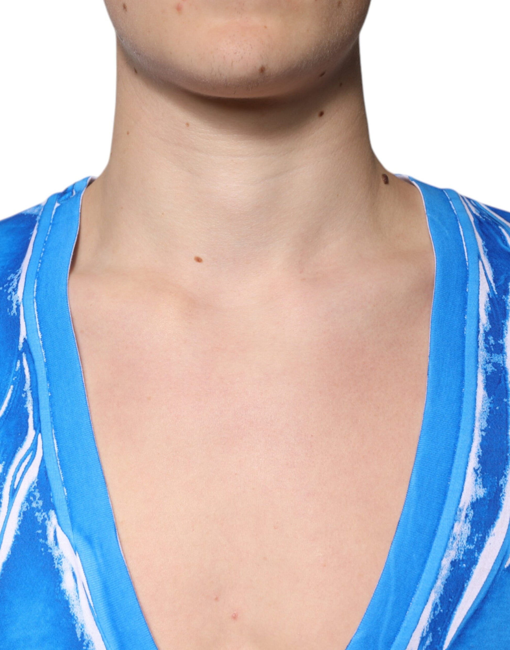 Man wearing blue tank top