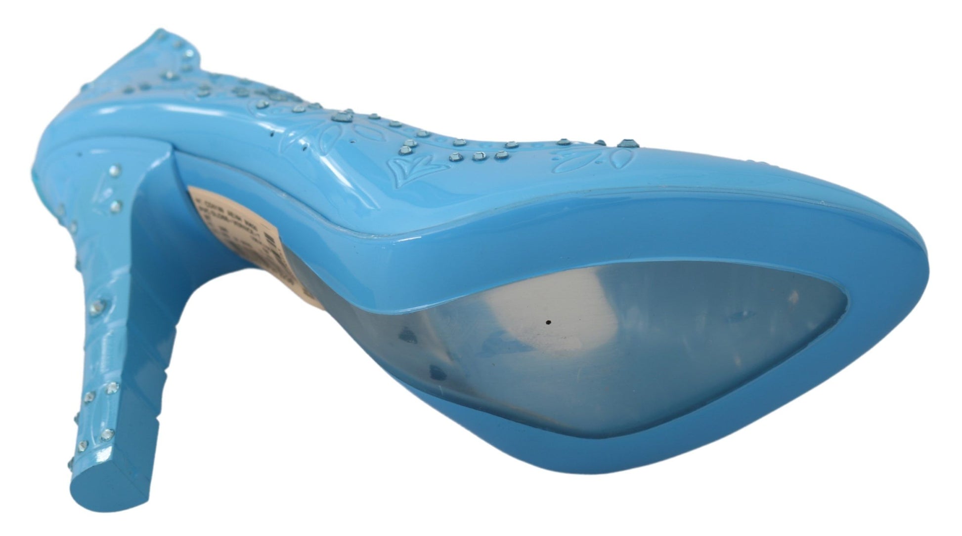 Blue high heel shoe with a light up feature