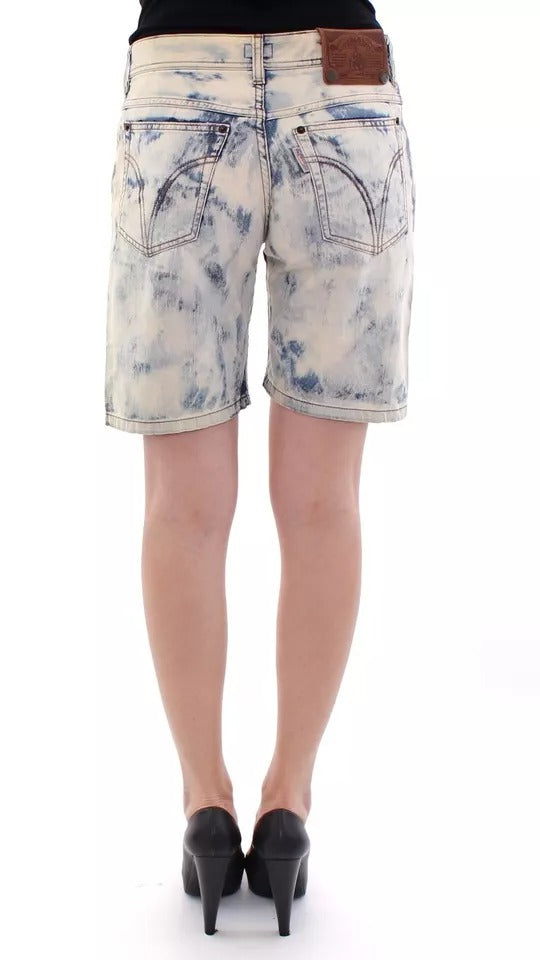 Pair of denim shorts on a model