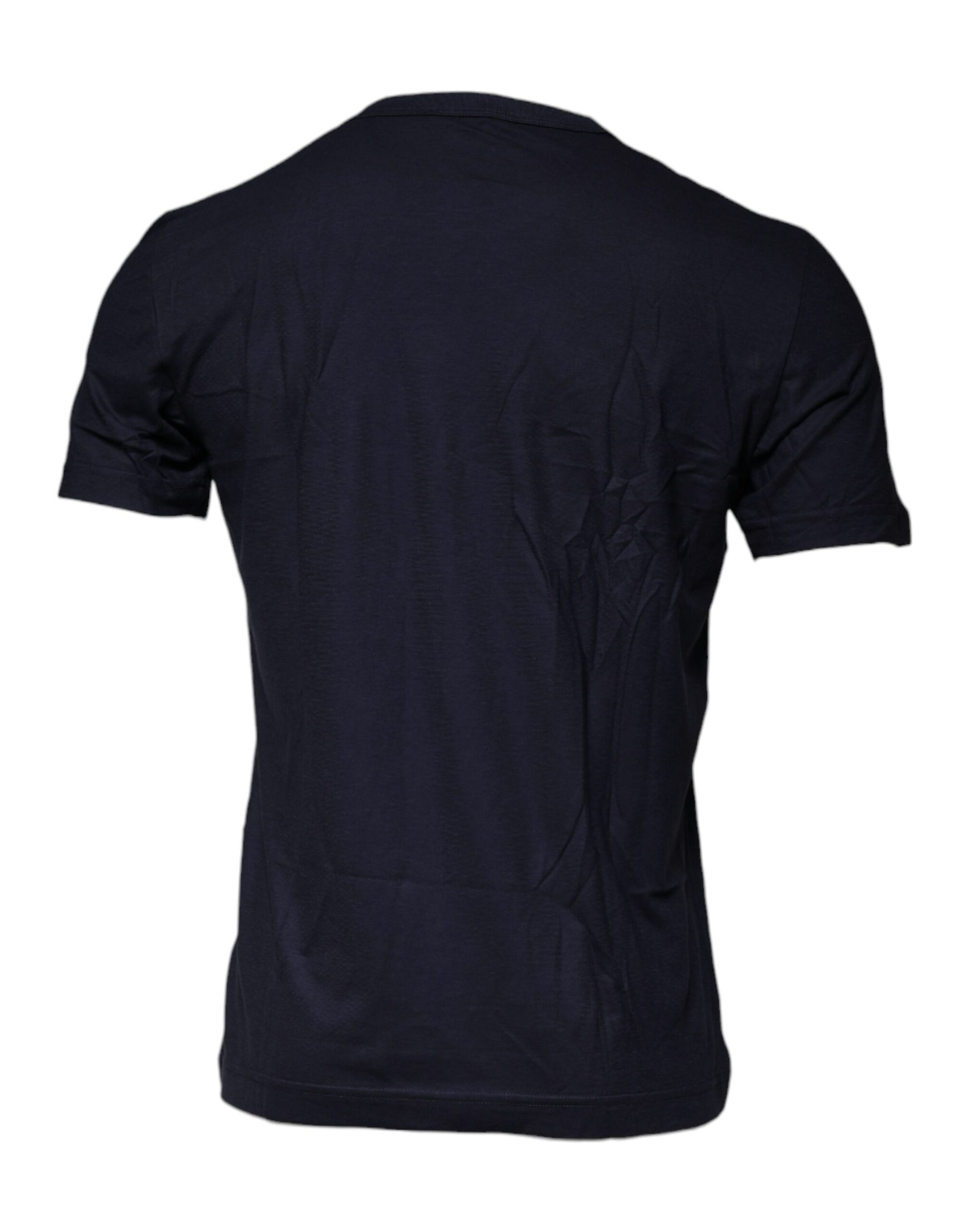 Navy blue short sleeve t-shirt on a mannequin torso
