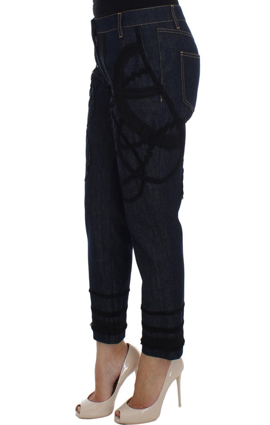 Pair of women's jeans with distressed design